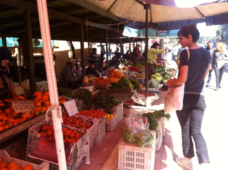 Big choice of fruit and vegetables at the market!